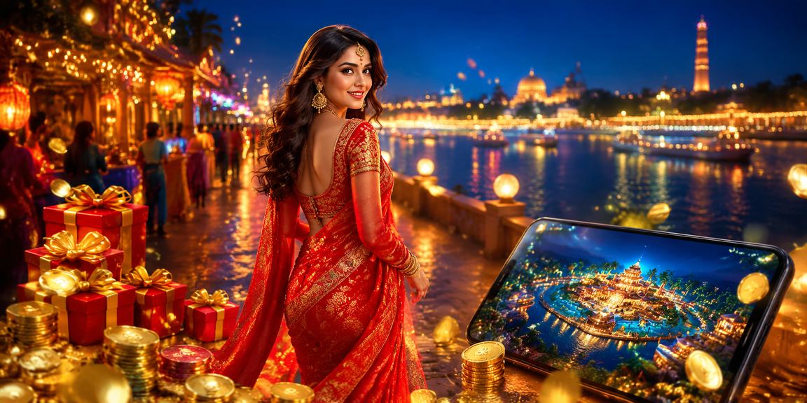 Ahmedabad riverfront with mobile gaming concept