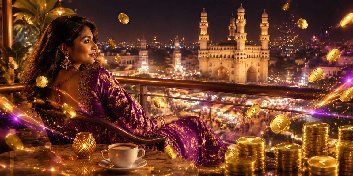 Hyderabad Charminar with online betting bonus theme in Indian rupees